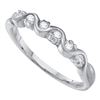 Image 1 : 1/10 CTW Round Diamond Wavy Ring 10kt White Gold - REF-9F6M