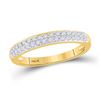 Image 1 : 1/4 CTW Round Pave-set Diamond Double Row Wedding Ring 14kt Yellow Gold - REF-33W3F