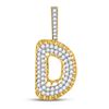 Image 1 : 1 CTW Mens Round Diamond "D" Charm Pendant 10kt Yellow Gold - REF-60K3R