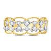 Image 2 : 1/3 CTW Round Diamond Double Row Heart Dot Ring 14kt Yellow Gold - REF-33K6R