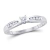 Image 1 : 1/5 CTW Round Diamond Solitaire Promise Bridal Ring 10kt White Gold - REF-19T2K
