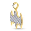 Image 2 : 7/8 CTW Mens Round Diamond Statement Charm Pendant 10kt Yellow Gold - REF-45F3M