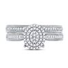 Image 2 : 1/3 CTW Round Diamond Oval Bridal Wedding Engagement Ring 10kt White Gold - REF-27T5K