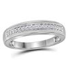 Image 3 : 1/2 CTW His & Hers Princess Diamond Cluster Matching Bridal Wedding Ring 10kt White Gold - REF-51R5H