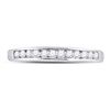 Image 2 : 1/4 CTW Round Diamond Wedding Channel Set Ring 14kt White Gold - REF-24H3W