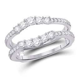 3/4 CTW Round Diamond Wrap Ring 14kt White Gold - REF-71X9T