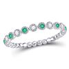 Image 1 : 1/6 CTW Round Emerald Diamond Dot Stackable Ring 10kt White Gold - REF-13H2W