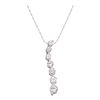 Image 1 : 1/2 CTW Round Diamond Journey Pendant 14kt White Gold - REF-39R6H