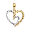 Image 1 : 1/10 CTW Round Diamond Small Heart Pendant 10kt Yellow Gold - REF-9H3W