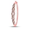 Image 3 : 3/4 CTW Round Brown Diamond Braided Bangle Bracelet 10kt Rose Gold - REF-81F5M