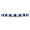 Image 2 : 1/5 CTW Round Blue Sapphire Diamond Stackable Ring 10kt White Gold - REF-11H9W