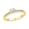 Image 1 : 1/10 CTW Round Diamond Solitaire Bridal Wedding Engagement Ring 10kt Yellow Gold - REF-14Y4X