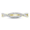 Image 2 : 1/5 CTW Round Diamond Crossover Woven Ring 10kt Yellow Gold - REF-18Y3X