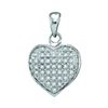 Image 1 : 1/10 CTW Round Diamond Heart Cluster Pendant 10kt White Gold - REF-9M3A