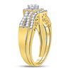 Image 3 : 5/8 CTW Princess Diamond Bridal Wedding Engagement Ring 14kt Yellow Gold - REF-71T9K