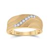 Image 1 : 1/4 CTW Mens Round Diamond Wedding Ring 10kt Yellow Gold - REF-33R3H