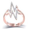 Image 1 : 1/5 CTW Round Diamond Double Heartbeat Ring 10kt Rose Gold - REF-15H5W