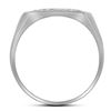 Image 2 : 1/3 CTW Mens Round Diamond Square Cluster Ring 10kt White Gold - REF-30W3F
