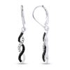 Image 1 : 1/3 CTW Round Black Color Enhanced Diamond Twist Dangle Earrings 14kt White Gold - REF-24M3A