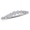 Image 1 : 2 & 5/8 CTW Round Diamond Flower Cluster Bangle Bracelet 14kt White Gold - REF-239X9T