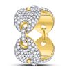Image 3 : 2 CTW Mens Round Diamond Statement Link Ring 10kt Yellow Gold - REF-104T3K