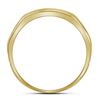 Image 2 : 1/4 CTW Mens Round Diamond Grooved Wedding Ring 10kt Two-tone Yellow Gold - REF-21R5H