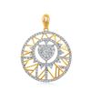 Image 1 : 5/8 CTW Round Diamond Modern Starburst Heart Pendant 14kt Yellow Gold - REF-57F5M