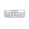 Image 2 : 1 CTW Mens Round Diamond Wedding Ring 14kt White Gold - REF-137W9F