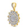 Image 2 : 1 CTW Mens Round Diamond Circle Charm Pendant 10kt Yellow Gold - REF-60N3Y