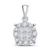 Image 1 : 1/4 CTW Princess Diamond Fashion Cluster Pendant 14kt White Gold - REF-21R5H