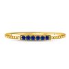 Image 2 : 1/20 CTW Round Blue Sapphire Beaded Stackable Ring 10kt Yellow Gold - REF-7F5M
