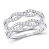 Image 1 : 3/4 CTW Round Diamond Wrap Ring 14kt White Gold - REF-75F5M