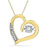 Image 1 : 1/20 CTW Round Diamond Heart Twinkle Moving Pendant 10kt Yellow Gold - REF-11K4R