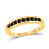 Image 1 : 1/2 CTW Mens Round Black Color Enhanced Diamond Wedding Ring 10kt Yellow Gold - REF-16W8F