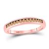 Image 1 : 1/4 CTW Round Brown Diamond Anniversary Ring 10kt Rose Gold - REF-14F4M