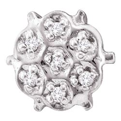 1/20 CTW Round Prong-set Diamond Cluster Stud Earrings 10kt White Gold - REF-5Y9X