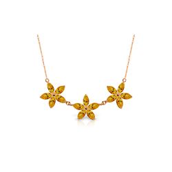 Genuine 4.2 ctw Citrine Necklace 14KT Rose Gold - REF-60H7X