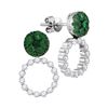 Image 2 : 1 & 7/8 CTW Round Emerald Diamond Convertible Dangle Earrings 18kt White Gold - REF-166N2Y