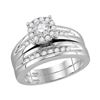 Image 2 : 5/8 CTW His & Hers Diamond Solitaire Matching Bridal Wedding Ring 10kt White Gold - REF-63A5N