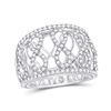 Image 1 : 7/8 CTW Round Diamond Fashion Infinity Ring 14kt White Gold - REF-83T9K