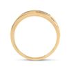 Image 3 : 1/12 CTW Mens Round Diamond Wedding Ring 10kt Yellow Gold - REF-13W2F