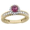 Image 1 : 0.95 CTW Rhodolite & Diamond Ring 14K Yellow Gold - REF-66N2Y