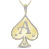 Image 1 : 5/8 CTW Mens Round Diamond Spade Aces Charm Pendant 10kt Yellow Gold - REF-43X5T