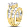 Image 3 : 3 CTW Princess Diamond Bridal Wedding Engagement Ring 14kt Yellow Gold - REF-311Y9X