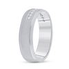 Image 3 : 1/4 CTW Mens Round Diamond Single Row Wedding Ring 14kt White Gold - REF-54X3T
