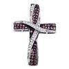 Image 1 : 1/2 CTW Round Brown Diamond Cross Pendant 10kt White Gold - REF-30N3Y