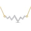 Image 1 : 1/4 CTW Round Diamond Heartbeat Pendant 10kt Yellow Gold - REF-22F8M