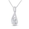 Image 2 : 1/4 CTW Round Diamond Solitaire Circle Frame Pendant 10kt White Gold - REF-13A2N