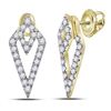 Image 1 : 1/3 CTW Round Diamond Triangle Fashion Earrings 14kt Yellow Gold - REF-30H3W