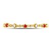 Image 2 : 1/20 CTW Round Ruby Diamond Beaded Stackable Ring 10kt Yellow Gold - REF-9X3T